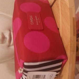 Kate Spade Red and Pink Polka Dot Cosmetic Case